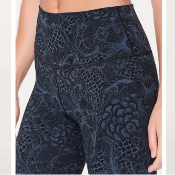 Lululemon Wunder Under Cropped Legging Nouveau Mach Blue Black - Picture 9 of 14